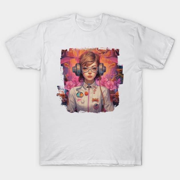 Anime cute girl T-Shirt by Evgeny